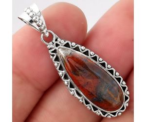 Natural Red Moss Agate Pendant SDP93289 P-1514, 9x23 mm