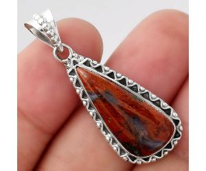 Natural Red Moss Agate Pendant SDP93301 P-1514, 11x24 mm