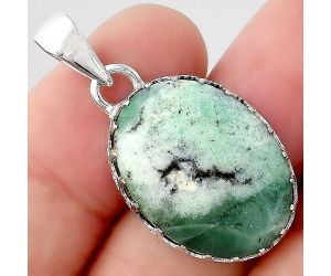 Dendritic Chrysoprase - Africa 925 Sterling Silver Pendant Jewelry SDP93333 P-1325, 17x23 mm