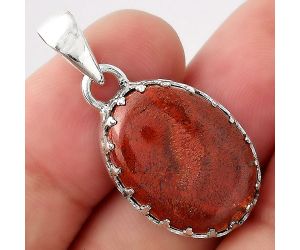 Natural Red Moss Agate Pendant SDP93351 P-1325, 16x21 mm