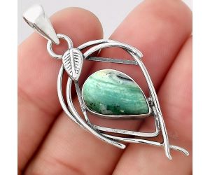 Dendritic Chrysoprase - Africa 925 Sterling Silver Pendant Jewelry SDP93366 P-1504, 10x15 mm