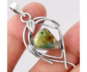 Dendritic Chrysoprase - Africa 925 Sterling Silver Pendant Jewelry SDP93373 P-1504, 11x14 mm