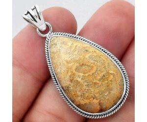 Natural Flower Fossil Coral Pendant SDP94713 P-1056, 19x29 mm