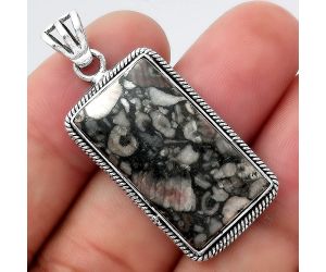 Natural Crinoid Fossil Coral Pendant SDP95009 P-1056, 15x27 mm