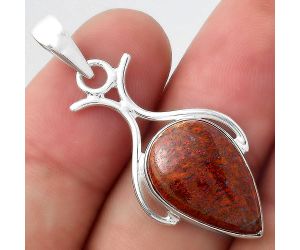 Natural Red Moss Agate Pendant SDP95167 P-1592, 12x18 mm
