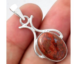 Natural Red Moss Agate Pendant SDP95173 P-1592, 12x17 mm