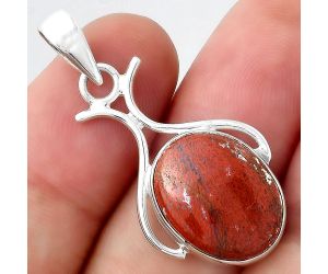 Natural Red Moss Agate Pendant SDP95180 P-1592, 13x17 mm