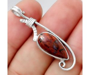 Natural Red Moss Agate Pendant SDP95200 P-1682, 8x17 mm