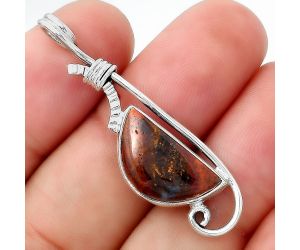 Natural Red Moss Agate Pendant SDP95228 P-1682, 9x18 mm