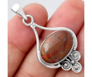 Natural Red Moss Agate Pendant SDP95253 P-1473, 13x18 mm