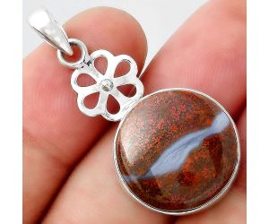 Natural Red Moss Agate Pendant SDP95769 P-1634, 18x18 mm