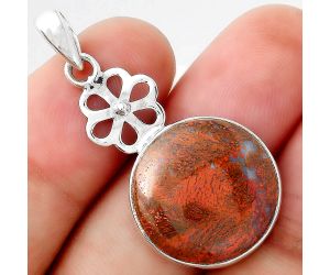 Natural Red Moss Agate Pendant SDP95791 P-1634, 18x18 mm