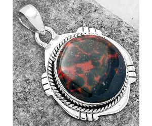 Natural Blood Stone - India Pendant SDP96713 P-1463, 18x18 mm