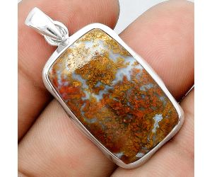 Natural Red Moss Agate Pendant SDP97079 P-1110, 16x26 mm
