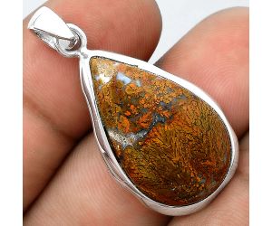 Natural Red Moss Agate Pendant SDP97088 P-1110, 16x26 mm