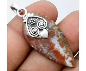 Natural Red Moss Agate Pendant SDP97281 P-1388, 18x37 mm