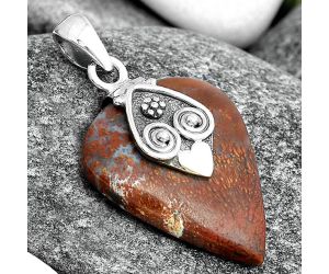 Natural Red Moss Agate Pendant SDP97302 P-1388, 22x28 mm