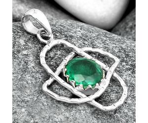 Lab Created Zambian Emerald Pendant SDP97459 P-1370, 10x10 mm