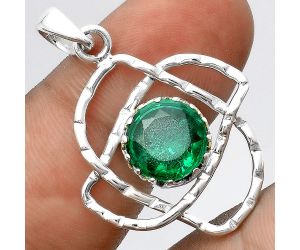 Lab Created Zambian Emerald Pendant SDP97466 P-1370, 10x10 mm