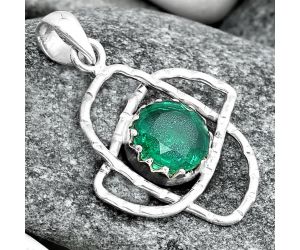 Lab Created Zambian Emerald Pendant SDP97466 P-1370, 10x10 mm