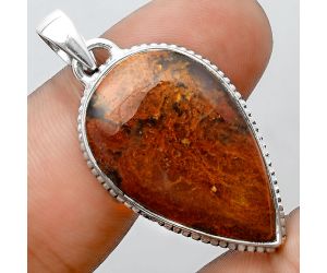 Natural Red Moss Agate Pendant SDP98516 P-1371, 18x29 mm