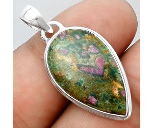 Natural Ruby In Fuchsite Pendant SDP98619 P-1050, 15x25 mm