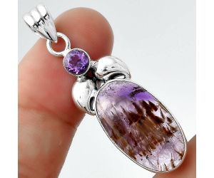Cacoxenite Super Seven 7 Mineral & Amethyst Pendant SDP98874, 12x22 mm