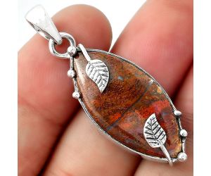 Natural Red Moss Agate Pendant SDP98932 P-1226, 14x30 mm