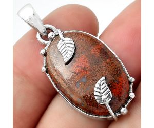 Natural Red Moss Agate Pendant SDP98938 P-1226, 16x25 mm