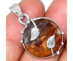 Natural Red Moss Agate Pendant SDP98965 P-1226, 19x19 mm
