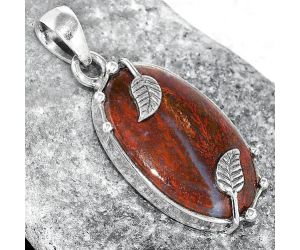 Natural Red Moss Agate Pendant SDP98967 P-1226, 16x26 mm