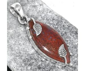 Natural Red Moss Agate Pendant SDP98972 P-1226, 14x30 mm