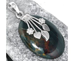 Natural Blood Stone - India Pendant SDP99054 P-1647, 25x34 mm
