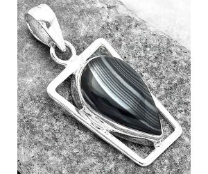 Crown Of Silver Psilomelane - Black Malachite Pendant SDP99166 P-1502, 12x19 mm