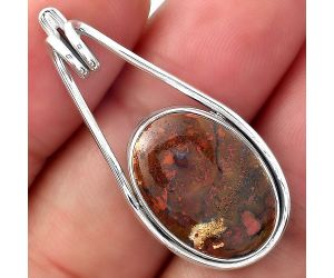 Natural Red Moss Agate Pendant SDP99273 P-1590, 13x19 mm