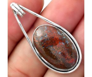 Natural Red Moss Agate Pendant SDP99280 P-1590, 14x22 mm