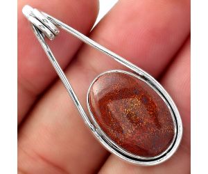 Natural Red Moss Agate Pendant SDP99284 P-1590, 13x19 mm