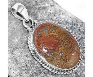 Natural Red Moss Agate Pendant SDP99346 P-1056, 17x23 mm