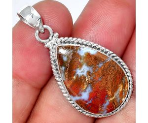 Natural Red Moss Agate Pendant SDP99351 P-1056, 16x24 mm