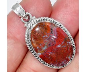 Natural Red Moss Agate Pendant SDP99355 P-1056, 16x23 mm