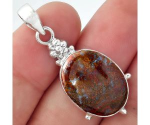 Natural Red Moss Agate Pendant SDP99430 P-1357, 15x20 mm
