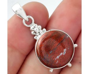 Natural Red Moss Agate Pendant SDP99455 P-1357, 17x17 mm