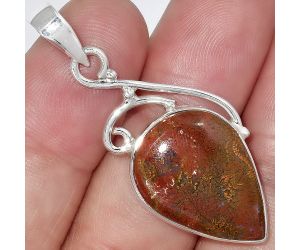 Natural Red Moss Agate Pendant SDP99504 P-1352, 16x22 mm