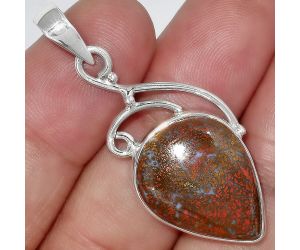 Natural Red Moss Agate Pendant SDP99506 P-1352, 16x21 mm