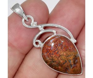 Natural Red Moss Agate Pendant SDP99508 P-1352, 15x21 mm