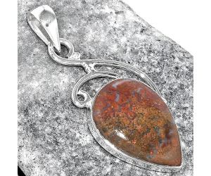 Natural Red Moss Agate Pendant SDP99508 P-1352, 15x21 mm