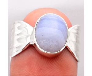 Blue Lace Agate South Africa Ring size-7.5 SDR100086 R-1450, 9x11 mm