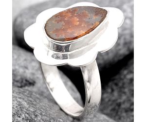Sutured Ammonite - Madagascar Ring size-8 SDR100140 R-1087, 7x13 mm