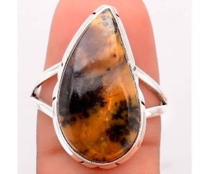 Natural Amethyst Sage Agate - Nevada Ring size-9 SDR102412 R-1418, 12x22 mm