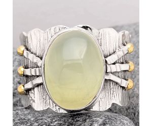 Natural Prehnite Ring size-7 SDR102605 R-1583, 10x14 mm